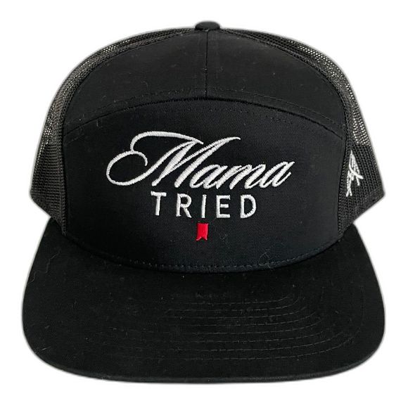 NEW Mama Tried Embroidered Black Snapback Mesh Trucker Style Hat NWOT - Picture 1 of 10